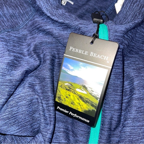 Pebble Beach Navy Performance Pullover 1/4 zip - Picture 8 of 8